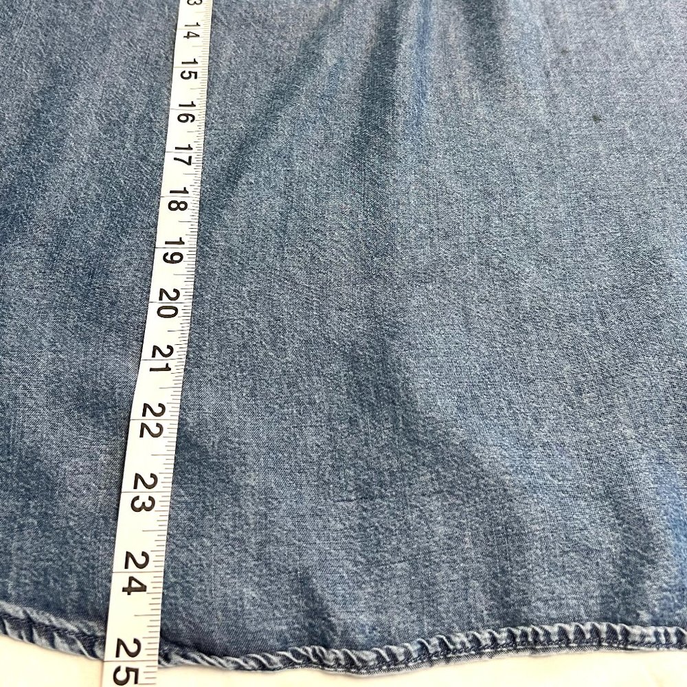 LC Lauren Conrad Women's Top Chambray Long Sleeve Size L Lyocell Pullover - Picture 7 of 7
